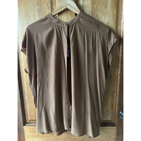 Basque Size 12 Womens Rust Coloured Blouse Shirt Corporate Casual - Picture 8 of 11